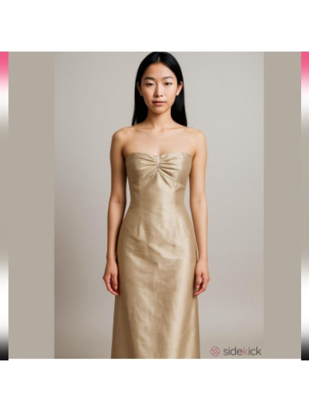 JENNY YOO | silk dress strapless Champagne Gold sz 0